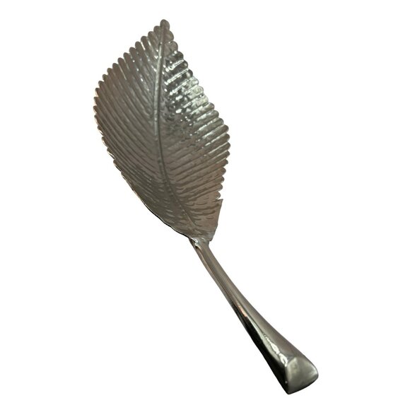 Silver Color Leaf Bowl Decor With Feet, Long - Picture 3 of 6